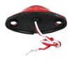 clearance lights 2-1/2l x 1w inch dragon's eye led or side marker light - weatherproof oval 2 diodes red lens