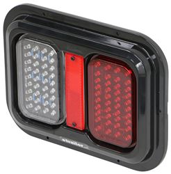 LED Trailer Tail Light w/ Reflector - Weatherproof - 4 Function - 76 Diodes - Clear/Red Lens