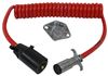 tow bar wiring 7 round - blade to 6 demco 7-wire 6-wire coiled electrical cord w/ 6-way plug 7' long