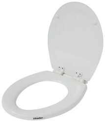 Replacement Wooden Toilet Seat with Slow Close Lid for Dometic Part-Timer RV Toilets - White - DOM83FR