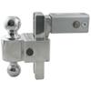 adjustable ball mount drop - 6 inch rise 7 flash secure 2-ball w/ chrome balls 2.5 hitch