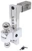 adjustable ball mount 10000 lbs gtw class v flash secure 2-ball w/ stainless balls - 2-1/2 inch hitch 10 drop 11 rise