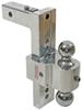 drop - 8 inch rise 9 class iv 10000 lbs gtw solid-tow adjustable 2-ball mount w chrome balls 2 hitch