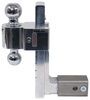 adjustable ball mount 2 inch 2-5/16 two balls flash silent 2-ball w/ chrome - 2-1/2 hitch 10 drop 11 rise