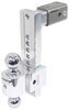 adjustable ball mount drop - 10 inch rise 11 solid-tow 2-ball w chrome balls 2-1/2 hitch