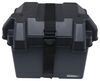 marine battery box 14-1/4l x 9-3/4w 10-3/8d inch snap-top with strap for group 24 batteries - vented