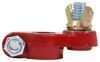battery boxes terminal - positive red epoxy-coated brass-plated wing nut 3/8 inch stud qty 1