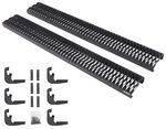 DeeZee Rough Step Running Boards w/ Custom Installation Kit - 7" Wide - Aluminum - Black