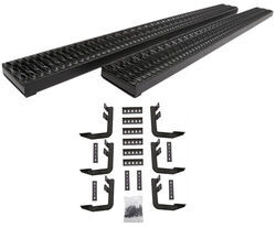 DeeZee Rough Step Running Boards w/ Custom Installation Kit - 7" Wide - Steel - Black