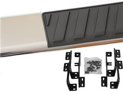 DeeZee Oval Tube Steps w Custom Installation Kit - 6" Wide - Polished Stainless Steel Plating