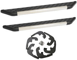 DeeZee NXt Running Boards w Custom Installation Kit - 6" Wide - Aluminum - Black w Chrome Trim