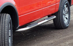 DeeZee Nerf Bars - 3" Round - Polished Stainless - Cab Length