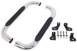 DeeZee Oval Nerf Bars - 4" Wide - Polished Stainless Steel - Cab Length