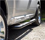 DeeZee Round Nerf Bars - 3" Wide - Black Powder Coated Steel - Cab Length