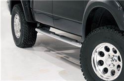 DeeZee Oval Nerf Bars - 4" Wide - Polished Stainless Steel - Cab Length