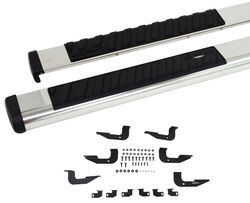 DeeZee Oval Tube Steps w Custom Installation Kit - 6" Wide - Polished Stainless Steel Plating