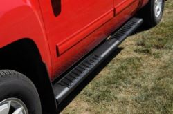 DeeZee Oval Tube Steps w Custom Installation Kit - 6" Wide - Black Powder Coated Steel