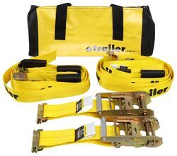 etrailer E Track Wheel Tie-Down Straps with Roller Idler and Ratchet - 2" x 12' - 1,333 lbs - e62NR