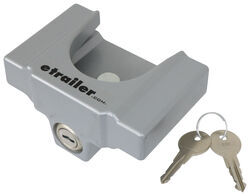 etrailer Trailer Coupler Lock for Flat Lip 1-7/8" and 2" Ball Couplers - Aluminum - Silver - e98893