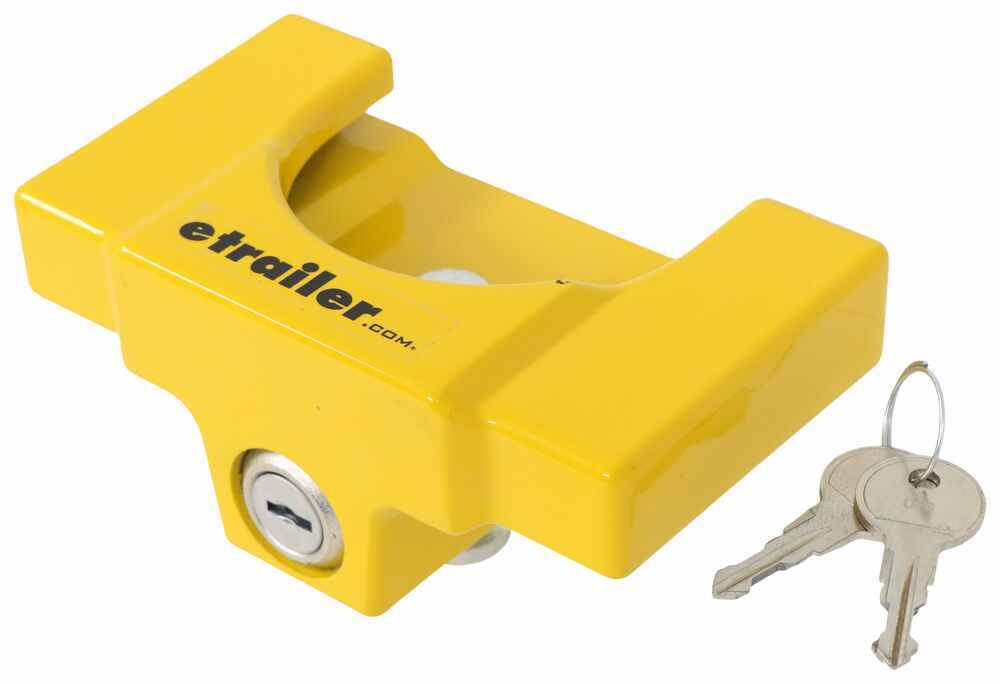etrailer Trailer Coupler Lock for Flat Lip 2-5/16" Ball Coupler - Aluminum - Yellow - e98895