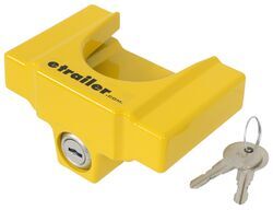etrailer Trailer Coupler Lock - Flat Lip 1-7/8" and 2" Ball Couplers - Aluminum - Yellow - e98897