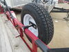 etrailer Spare Tire Mount holding tire on red utility trailer. 