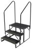 Econo Porch Trailer Step w/ 2 Handrails and Landing - Double - 7" Drop/Rise, 20-1/2" Tall