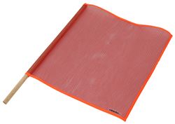 Erickson Mesh Safety Flag w/ Dowel Rod - 18" Long x 18" Wide - Fluorescent Red - EM05300