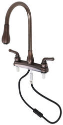 Empire Faucets RV Kitchen Faucet w/ Pull-Down Spout - Dual Teacup Handle - Oil Rubbed Bronze - EM27UR