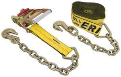 Erickson Ratchet Tie-Down Strap - Chain Leads and Hooks - 2" x 27' - 3,333 lbs - EM32HR