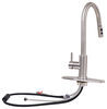 kitchen faucet gooseneck spout empire faucets rv w/ pull-down - single lever handle brushed nickel