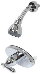 Empire Faucets Shower Valve and Shower Head w/ Temp Control - Single Teacup Handle - Chrome - EM43HR
