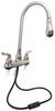 empire faucets rv kitchen faucet dual handles w/ pull-down spout - teacup handle brushed nickel
