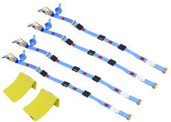 Erickson E Track Tie-Down Kit w/ 4 Ratchet Straps with Roller Idlers and 2 Wheel Chocks - 1,100 lbs - EM58523-09162-4