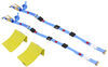 1-1/8 - 2 inch wide erickson e track tie-down kit w/ ratchet straps with roller idlers and wheel chocks 1 100 lbs