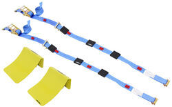 Erickson E-Track Tie-Down Kit w/ 2 Ratchet Straps with Roller Idlers and 2 Wheel Chocks - 1,100 lbs