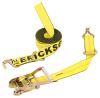 Erickson Ratchet Tie-Down Strap w/ Double J-Hooks and Floating Rings - 2" x 20' - 3,300 lbs 11 - 20 Feet Long EM58629