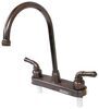 kitchen faucet dual handles empire faucets rv - teacup handle oil rubbed bronze