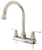 kitchen faucet gooseneck spout empire faucets rv w/ rotating - dual lever handle brushed nickel