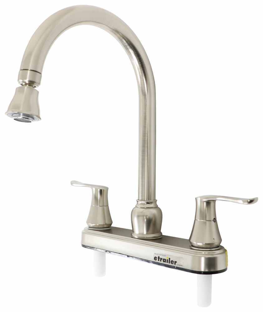 Empire Faucets RV Kitchen Faucet w/ Rotating Spout - Dual Lever Handle - Brushed Nickel - EM62CV