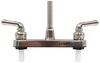 kitchen faucet dual handles empire faucets rv - teacup handle brushed nickel
