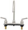kitchen faucet standard sink empire faucets hybrid rv w/ sprayer - dual teacup handle brushed nickel