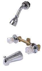 Empire Faucets Hybrid RV Tub Faucet and Shower Head - Dual Knob Handle - Chrome - EM82UR