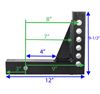 weight distribution hitch square - 4 inch drop dimensions