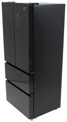 Everchill RV Refrigerator w/ Freezer Drawers - French Doors - 16 cu ft - 12V - Black Glass Front - EV27FR
