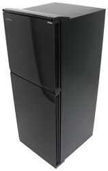Everchill RV Refrigerator w/ Freezer - Dual Swing Doors - 10.7 Cu Ft - 12V - Black Glass Front - EV77FR
