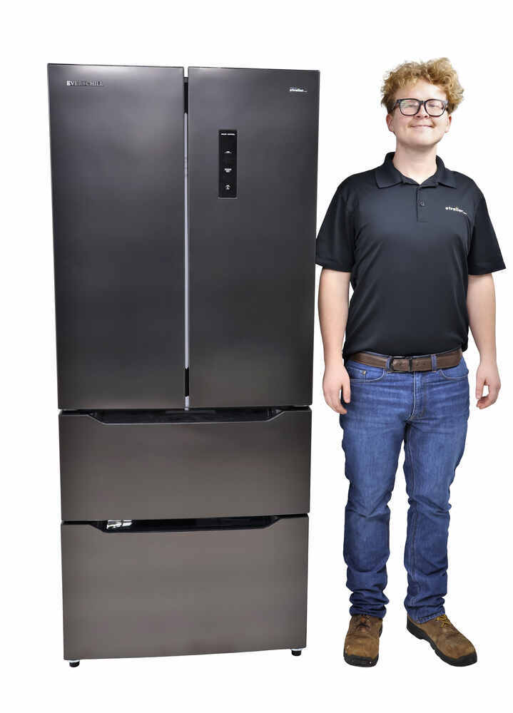 Everchill SRM-418CB 16.2 cu.ft. 110V 4-Door Refrigerator, French Black Doors