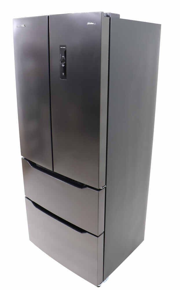 Everchill RV Refrigerator w Freezer Drawers - French Doors - 16 cu ft - 110V - Black Stainless Steel - EV87FR