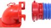 sewer adapters 3 inch ez coupler self-threading rv hose adapter w/ lug fitting - red