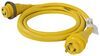 power cord extension 30 amp male plug furrion marine - led yellow 12'